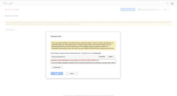 完成Disavow Backlinks Report | 千帆網頁設計公司 完成Disavow Backlinks Report
